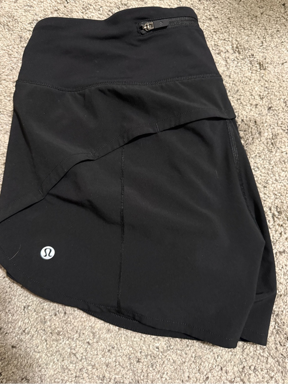 lululemon athletica Black Athletic Skort with Back Zip Pocket